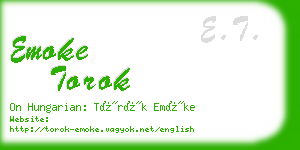 emoke torok business card